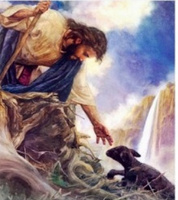 Diamentowa Mozaika Jezus Ratuje Czarną Owce 30X40 Cm Kreatywne