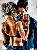 Diamentowa Mozaika Zakochana Para Zbliżenie 30x40Cm Kreatywne Diamenty