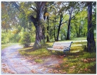 Malowanie Po Numerach Ławka W Zielonym Parku 50X40 Cm Na Ramie Kreatywne