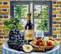 Malowanie Po Numerach Wino I Owoce 40X50 Rama