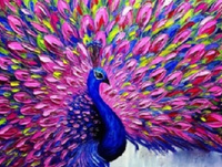 Malowanie Po Numerach Paw Z Różowym Ogonem 40X50 Cm Na Ramie Kreatywne
