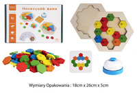 DREWNO GRA UKŁADANKA PLASTRY MIODU+ DZWONEK , PAK 48