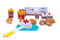 ZESTAW FASTFOOD + TORT DO NAUKI KROJENIA WOREK  /72/36