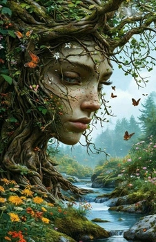 Diamentowa Mozaika Nimfa W Drzewie Nad Rzeką 30x40 Cm Kreatywne Diamenty