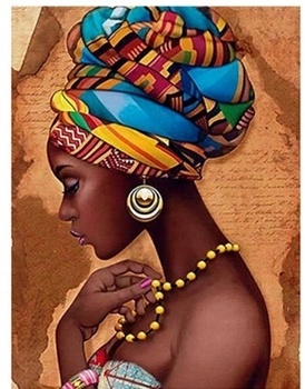 Diamentowa Mozaika Kobieta W Turbanie 30x40 Cm Kreatywne Diamenty