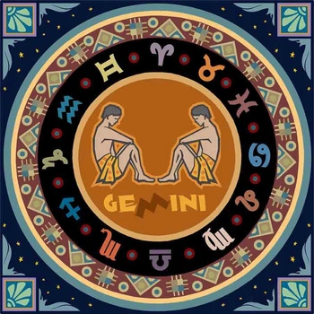 Mozaika Diament 7d Haft Diamentowa Znak Zodiaku Bliźnięta Mandala 30x30CM