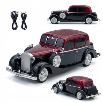 Radio Głośnik W Kształt Auta Limuzyna Retro Czerwone Głośnik Bluetooth AUX
