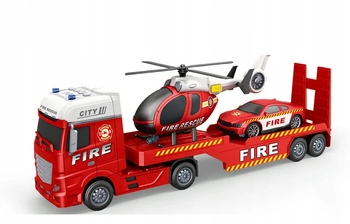 Auto Laweta Truck Straż Pożarna Z Helikopterem Oraz Autem Dla Dzieci