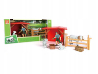 Zwierzęta Domowe Wiejskie Farma Figurki 2 Owce + Farmer + Wiata