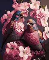 Malowanie Po Numerach 50X40 Cm Kreatywne Z Ramą Ptaki W Kwiatach