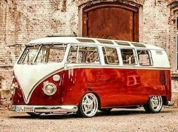 Malowanie Po Numerach Autobus Vw Ogórek Czerwony 40X50 Z Ramą