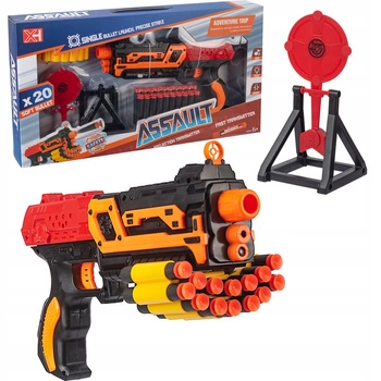 PISTOLET ZE STATYWEM NA NABOJE MIĘKKIE Z DŹWIĘKIEM BEZPIECZNY DLA DZIECI