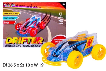 AUTO DRIFTER Z EFEKTAMI ŚWIETLNYMI POLSKIE OPAKOWANIE PAK 48/24
Dł 26,5 x Sz 10 x W 19
