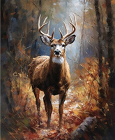 Diamentowa Mozaika Jeleń W Jesiennym Lesie 30x40Cm Kreatywne Diamenty