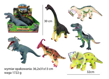 DINOZAUR Z DŻWIĘKIEM MIEKKI*6 BOX PAK 72/36