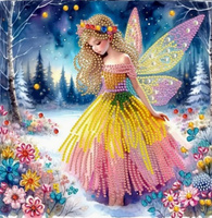 Diamentowa Mozaika Na Ramie Wróżka W Sukience Haft Kreatywny 23x30 Cm