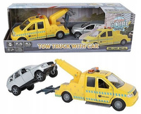 Pomoc Drogowa Laweta Holownik Metalowy + Auto Światło Dźwięk Pull Back