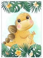 Malowanie Po Numerach Kreatywne Dla Dzieci Żółty Dinozaur 20x20 Rama