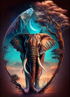 Diamentowa Mozaika Słoń Klejnot Afryki Portret 30x40 Cm Kreatywne Diamenty