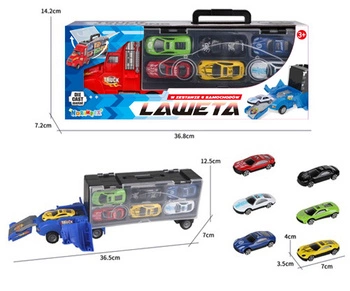 AUTO TRUCK LAWETA + 6 AUT SPORTOWYCH WALIZKA