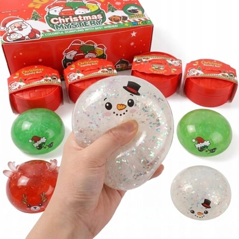 Gniotek Świąteczny Żelowy z Brokatem Sensoryczny Antystresowy Squishy MIX