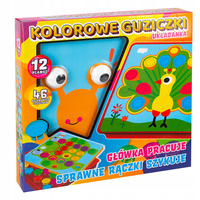 Klocki Układanka Z Guzików 12 Plansz Do Zabawy Sensoryczna Montessori