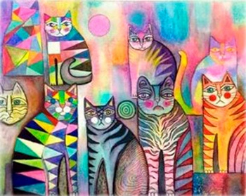 Malowanie Po Numerach 40 X 50 Cm Koty Smutne