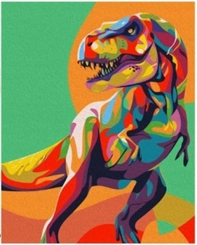 Diamentowa Mozaika Tyranozaur W Kolorach Haft Kreatywny 30x40 Cm