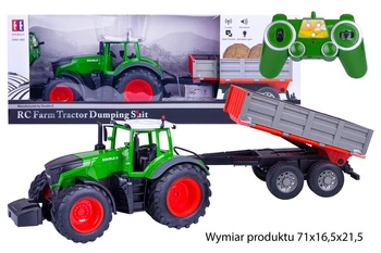 TRAKTOR NA RADIO ŚW DŹW Z PRZYCZEPĄ 71 CM DŁ KARTON  / 4
Światło przód i tył , zasieg 50m, gumowe koła, podnoszona przycvzepa z pilota, akumulator

