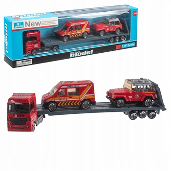Auto Laweta Z 2 Autami Służb Miejskich Modele Metalowe Auto-Truck