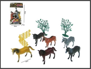 KONIE FIGURKI*6 WOREK +DRZEWO, ZAGRODA 72/24