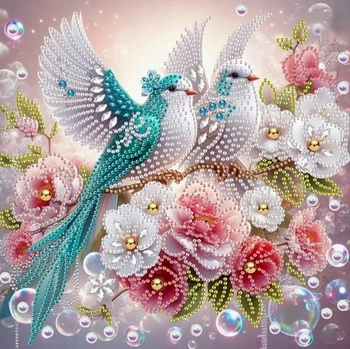 Diamentowa Mozaika Ptak Parka Abstrakcyjna Kolorowa 30x40Cm Kreatywne