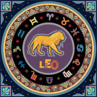 Mozaika Diamentowa 7d Haft Diamentowy Lew Zodiak Znak Mandala 30x30CM