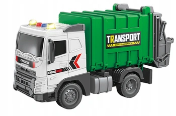 Auto Śmieciarka Transport Zielona Z Efektami Dźwiękowymi Oraz Świetlnymi