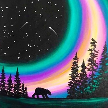 Diamentowa Mozaika Zorza Polarna Haft Kreatywny 30x40 Cm