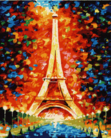 Malowanie Po Numerach Wieża Eiffla Jesienią 50X40 Cm Na Ramie Kreatywne