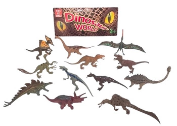 DINOZAURY 12*FIGURKI 5 CALI W WORECZKU, pak 144 
różne figurki dinozaurów. W zestawie 12 figurek 5 cali. 
wymiary opakowania: 29 x 17 cm