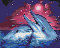 OBRAZ DO MALOWANIA PO NUMERACH DELFINY MIŁOŚĆ