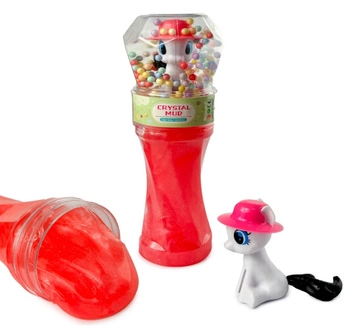 MASA CRYSTAL MUD Z KUCYKIEM W KAPELUSZU, pak 144  HIT
różnokolorowe masy i kilka kolorów kucyków, 
kucyki zanurzone w kuleczkach w kopule na zakrętce 
wymiary: 4,5 x 18 cm