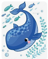 MALOWANIE PO NR.18X24 WIELORYB NURKUJĄCY FOLIA PAK 100