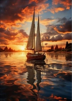 MALOWANIE PO NR. ŻAGLÓWKA I ZACHÓD SŁOŃCA, PAK 15
40X50