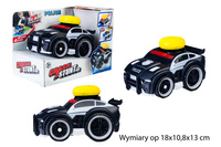 AUTO POLICE CZARNE Z NAPĘDEM PRZYCISK NA DACHU ŚWIATŁ/DŹWIĘK KARTON PAK 96 /48
Wymiary op 18x10,8x13 cm