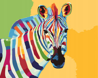 Malowanie Po Numerach Zebra Kolor 50X40 Cm Na Ramie