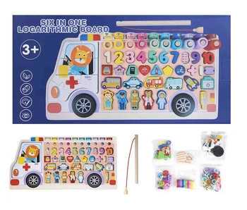 UKŁADANKA DREWNIANA NA AUCIE, GRA RYBKI, EDUKACJA