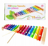 Kolorowe Cymbałki Muzyczne Drewniane 15 Ton Nauka Gry Muzyka