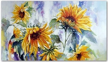 Diamentowa Mozaika Haft Diamentowy Słoneczniki 80x40cm