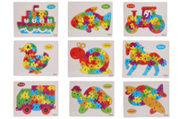 DREWNO UKŁADANKA ,PUZZLE POJAZDY, Z ZWIERZĘTA Z LITEREKAMI FOLIA PAK 240
Wymiary 18x22,8x0,5 cm / Waga 84 g