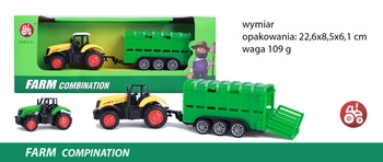 TRAKTOR METAL Z ZAMKNIETĄ PRZYCZEPA ZIELONY KARTON   PAK 120/240 
22.00*6.00*8.50