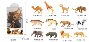 ZWIERZĘTA DZIKIE *12 SZT. WILD LIFE PLEKSA Z ZAWIESZKĄ  PAK 72/36