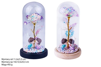 RÓŻA ŚWIECĄCA Z POSTACIAMI W KAPSULE KARTON PAK 40
Wymiary szt 11,2x21,5 cm / Wymiary op 14x13,5x25,5 cm / Waga 492 g